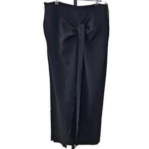 Roland Mouret Womens Wide Leg Twist Front Layered Pants Size 10 Black